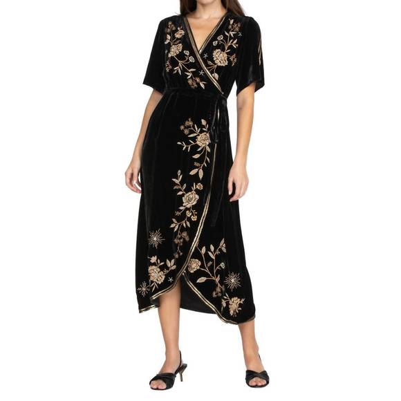 johnny was black dress Solia Paneled Mesh Midi Dress main image 0
